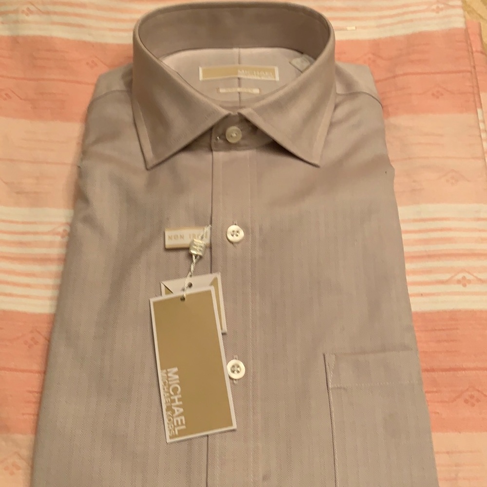 Micheal Kors Men’s shirt, color chino, size 16 34/35, condition new